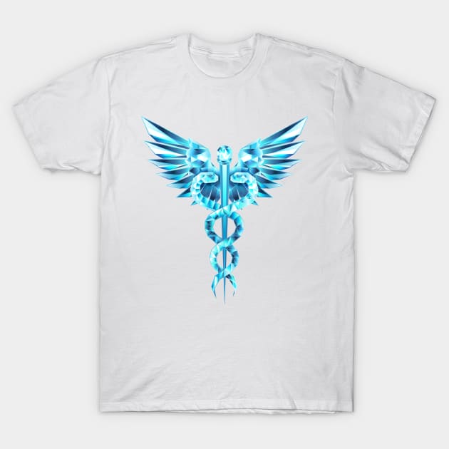 Blue Caduceus Symbol T-Shirt by Blackmoon9